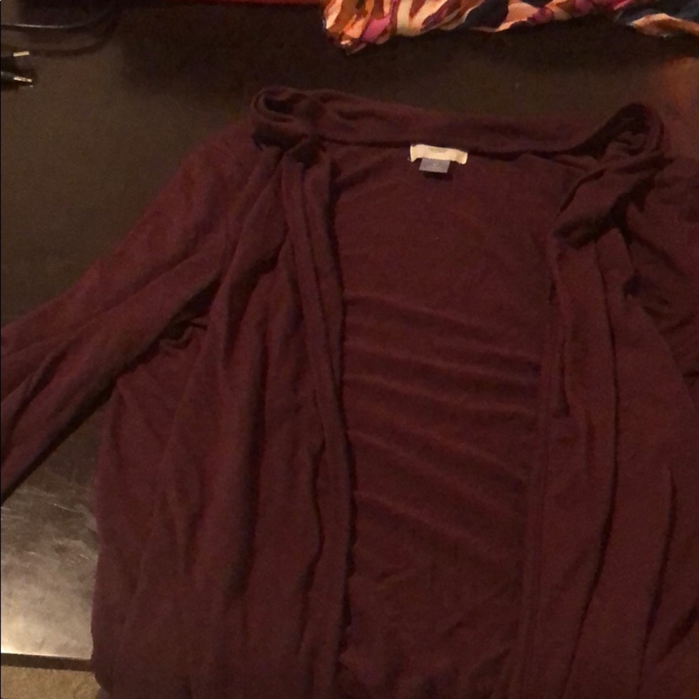 Red cardigan